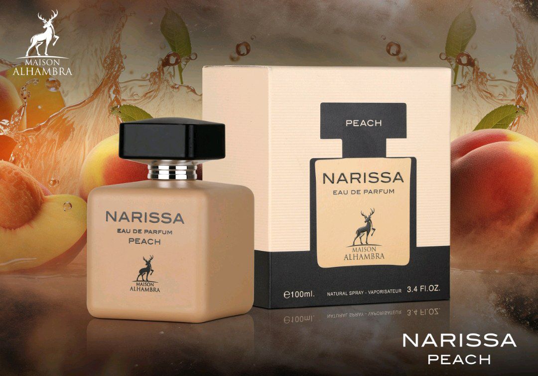 عطر و ادکلنNARISSA PEACH نارسیس پیچ مشابه نارسیس پودری از شرکت الحمبرا حجم 100ml