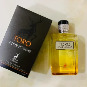 عطر و ادکلن TORO POUR HOMMEتورو پور هوم از شرکت الحمبرا مشابه بوی تق هرمس حجم 100ml