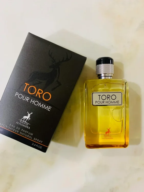 عطر و ادکلن TORO POUR HOMMEتورو پور هوم از شرکت الحمبرا مشابه بوی تق هرمس حجم 100ml