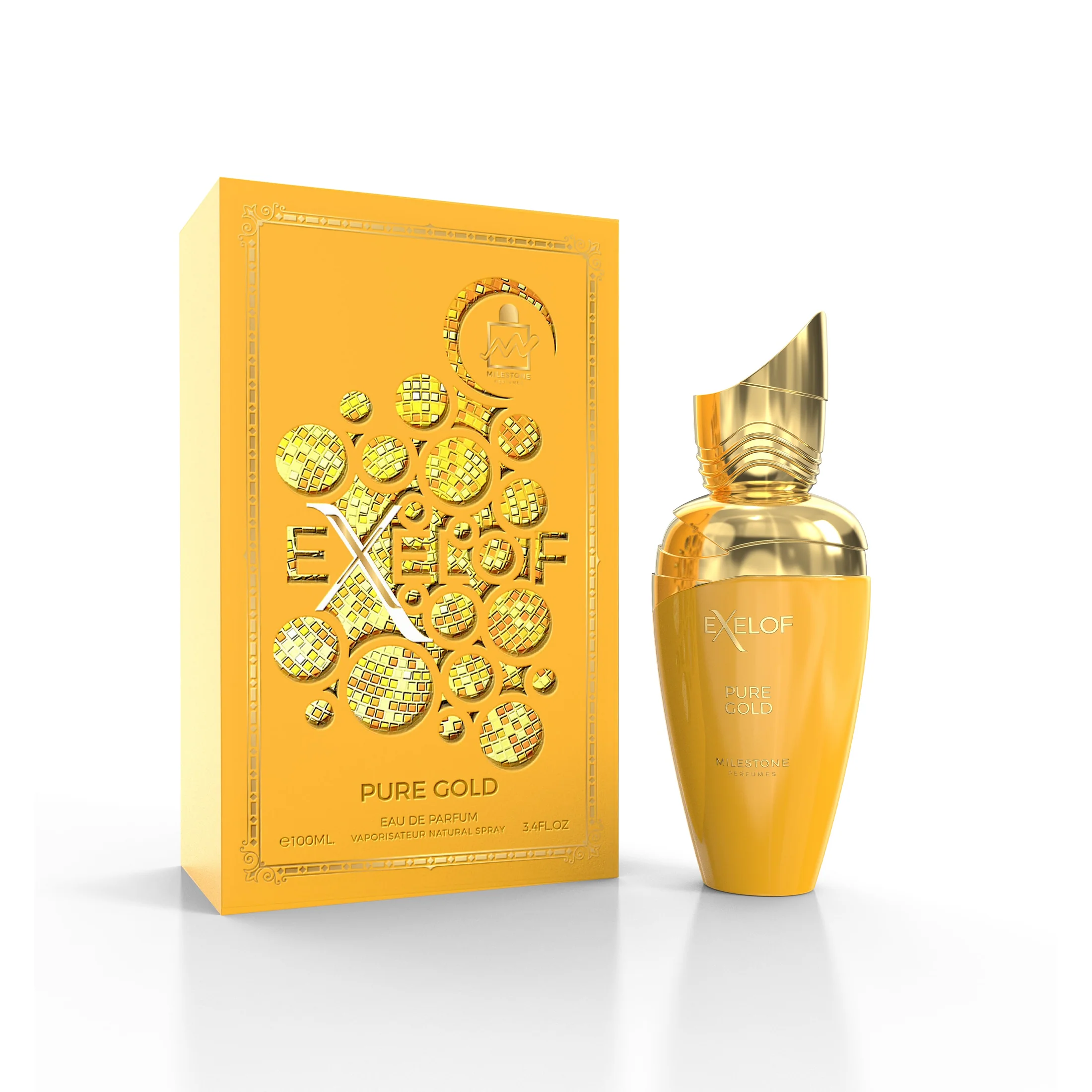 عطر و ادکلن EXELOF Pour Gold اکسلوف پور گولد از شرکت مایلستون  مشابه زرجف اربا گولد حجم 100ml