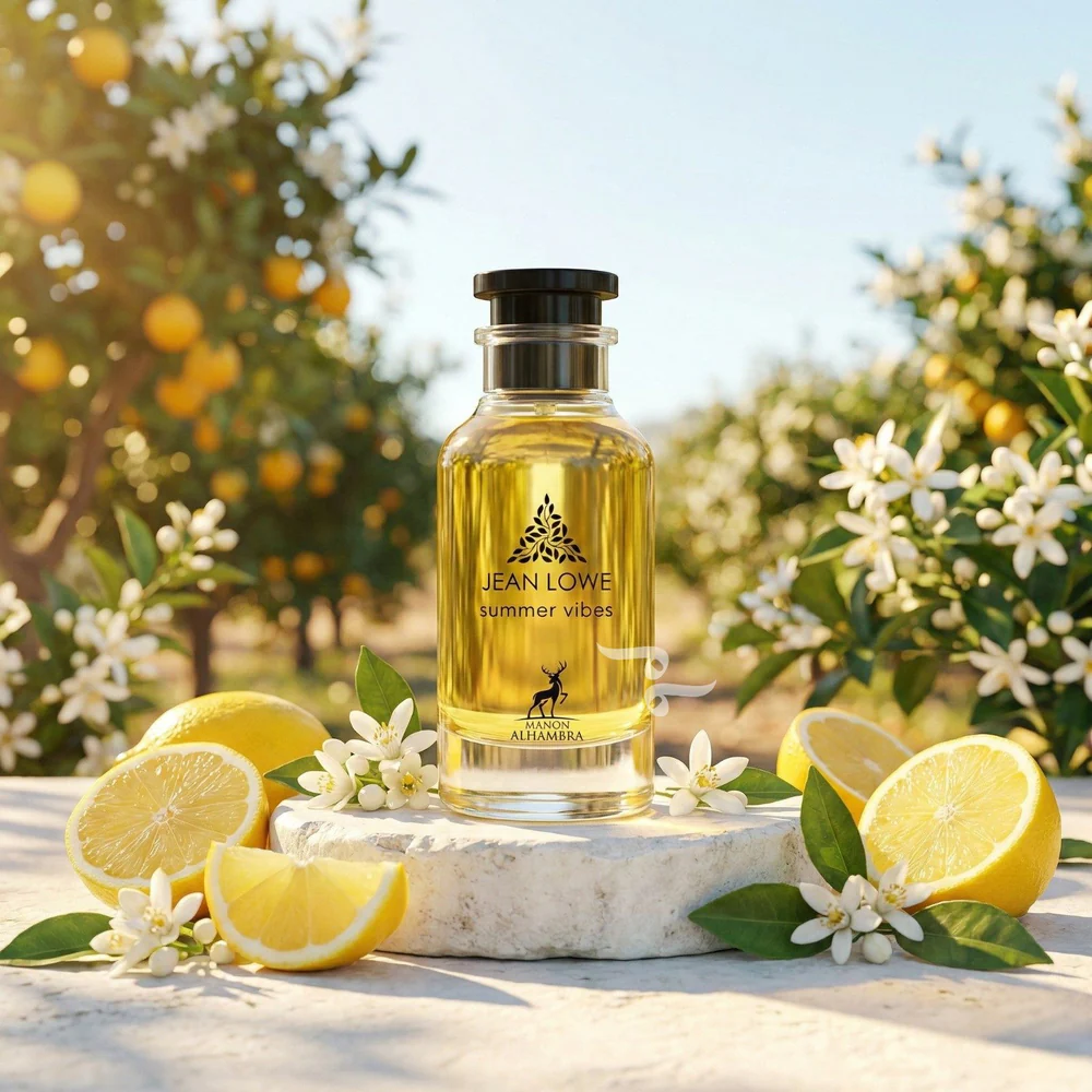 عطر و ادکلن JEAN LOWE summer vibe (New)جین لووه سامر وایب از شرکت الحمبرا مشابه بوی لویی ویتون ان د بیچ حجم 100ml