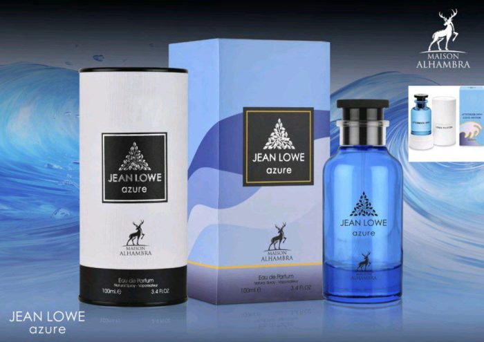 عطر و ادکلن JEAN LOWE azure جین لووه آزور شرکت الحمبرا مشابه لویی ویتون افتر نون سویم حجم 100ml
