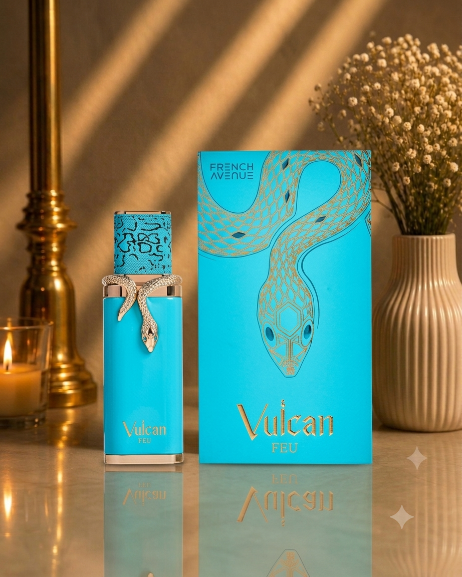 عطر و ادکلن Vulcan Feu ولکان فئو از شرکت فرنچ اونیو مشابه بوی گاد اف فایر حجم 100ml